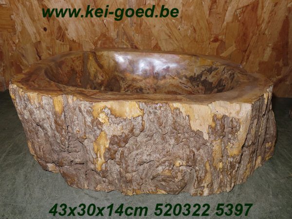 lavabo en bois pétrifié