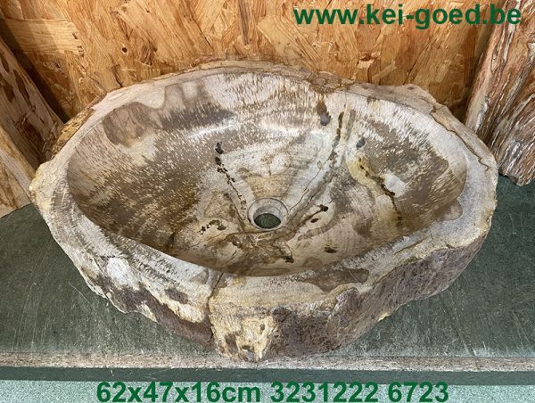 fregadero de madera petrificada