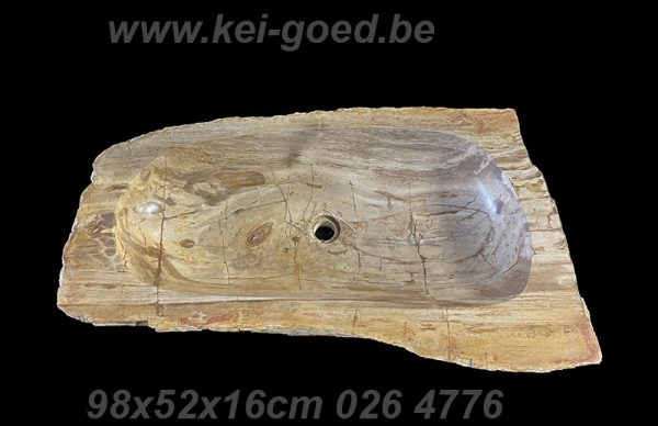 trough washbasin beige fossil wood