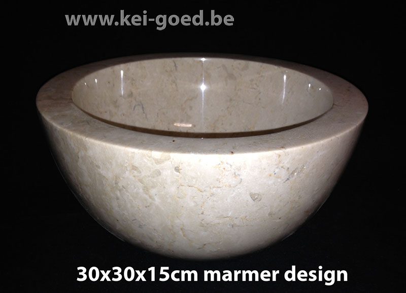 creme ronde design marmer waskom