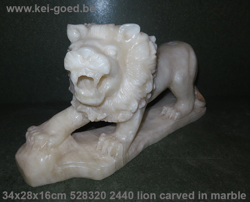 lion carved in marble