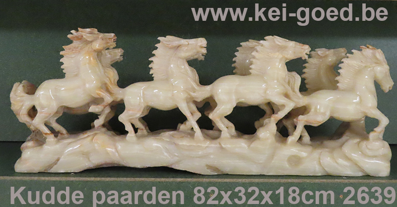 herd of running horses of onyx marble