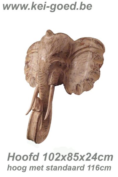 Grote afbeelding van hoofd olifant op standaard
