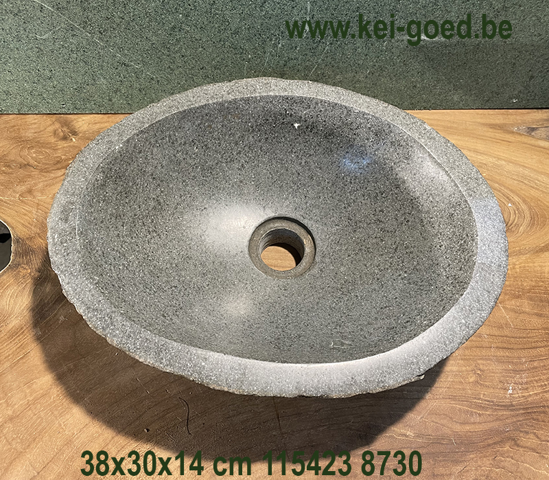 natuurstenen gootsteen van riviersteen 42x32x14cm 8726 - Afbeelding 2