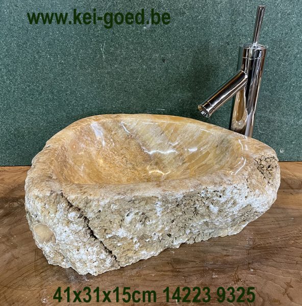 opbouw marmer onyx wasbak