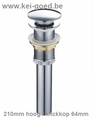 GRATIS luxe click afvoerplug messing Verchroomd