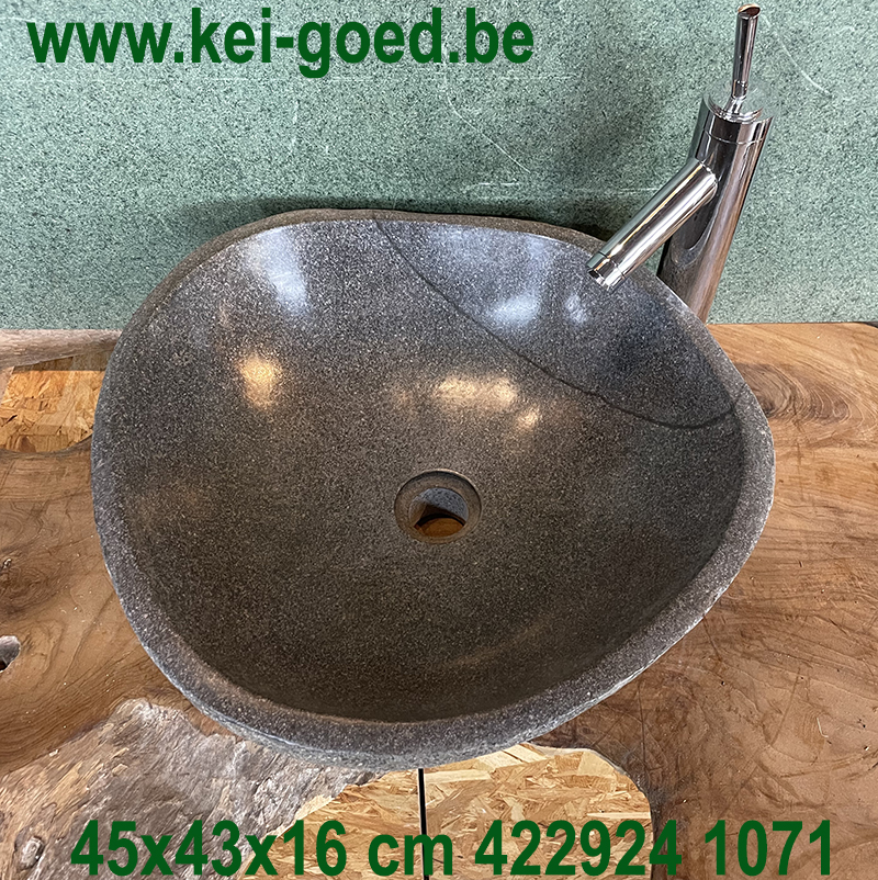 stoere gootsteen van riviersteen 45x43x16 cm 1071 - Afbeelding 2