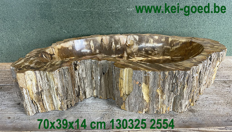 Bijzonder,wasbak van versteend hout 70x39x14 cm 2554 - Afbeelding 2