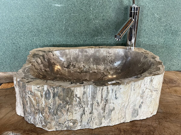 Bijzondere Beige fossiel stenen waskom