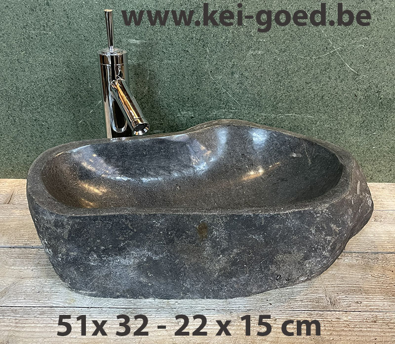 Natuurstenen fontein van riviersteen 51x32- 22x15 cm 4464 - Afbeelding 3