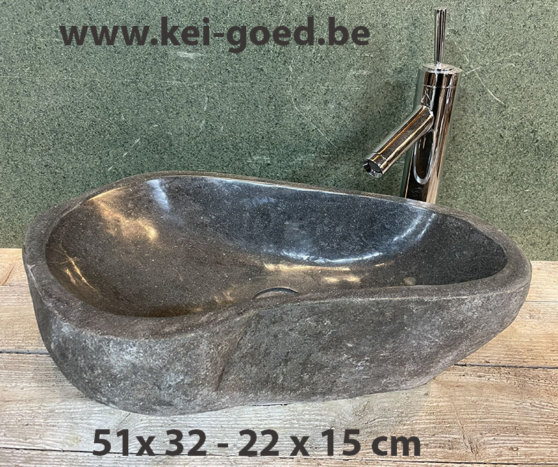 Natuurstenen fontein van riviersteen 51×32- 22×15 cm 4464