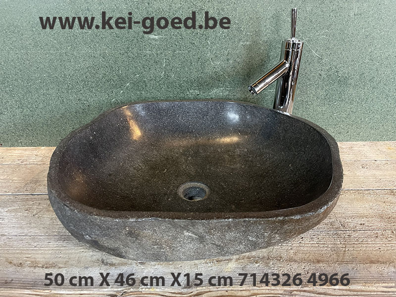 pompbak gemaakt van riviersteen 50x46x15cm 4966 - Afbeelding 3